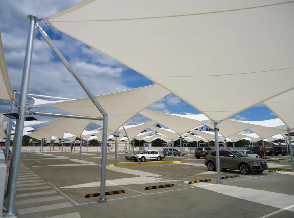 Mái che nhà xe bạt căng HDPE