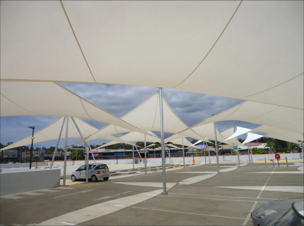 Mái che nhà xe bạt căng HDPE