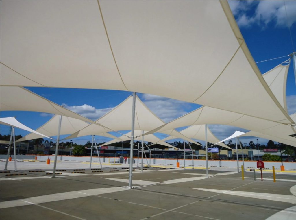 Mái che nhà xe bạt căng HDPE