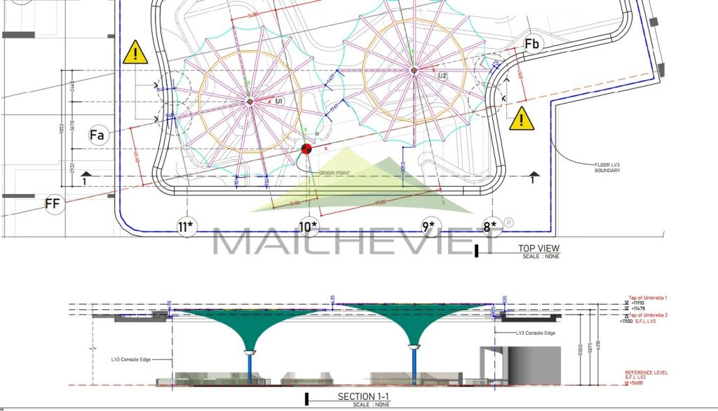dự án mái che Khách sạn Fairmont Hà Nội