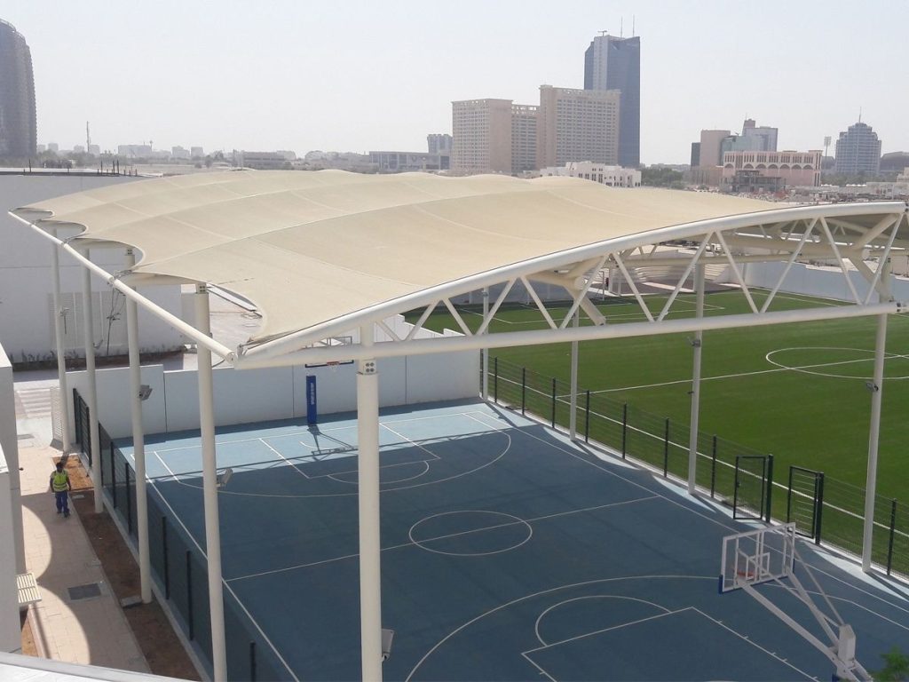 Mái Che Sân Pickleball bằng bạt HDPE