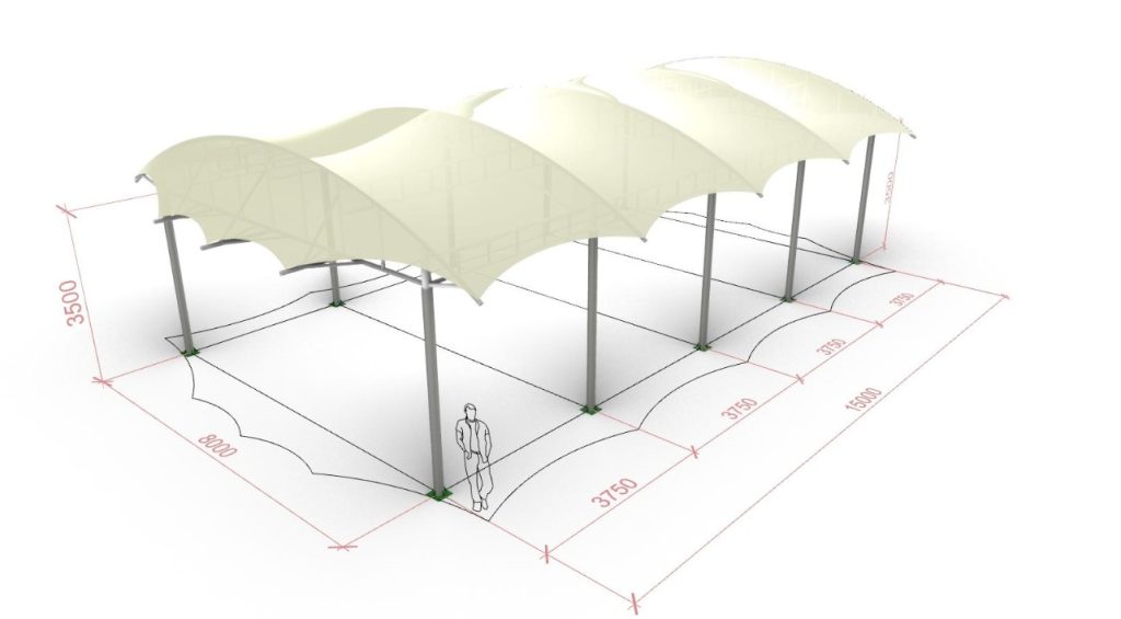 Cấu tạo Mái che kiến trúc (tensile structure)