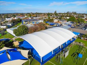 Tổ hợp mái che trường học