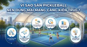 Vì Sao Sân Pickleball Nên Dùng Mái Màng Căng Kiến Trúc?